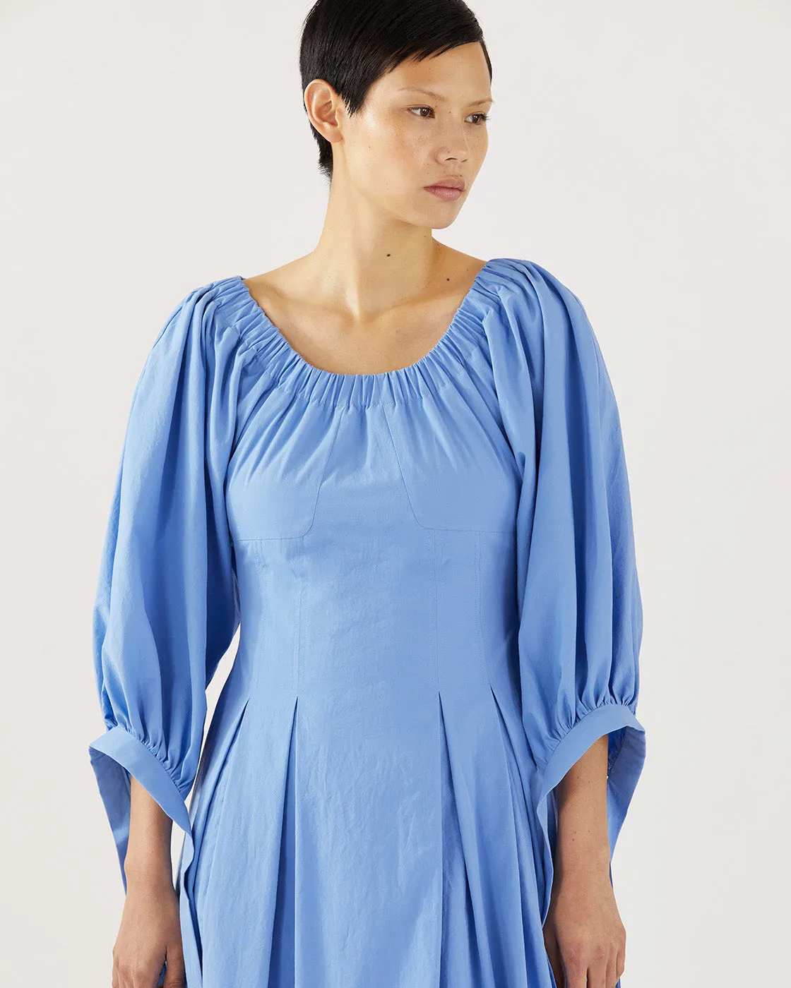 Greta Dress Organic Cotton Blue