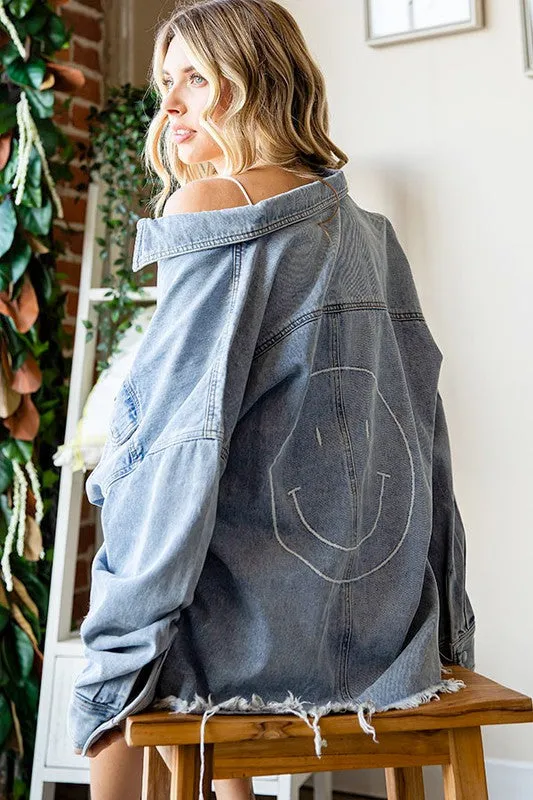 Grin and Wear It Denim Shacket