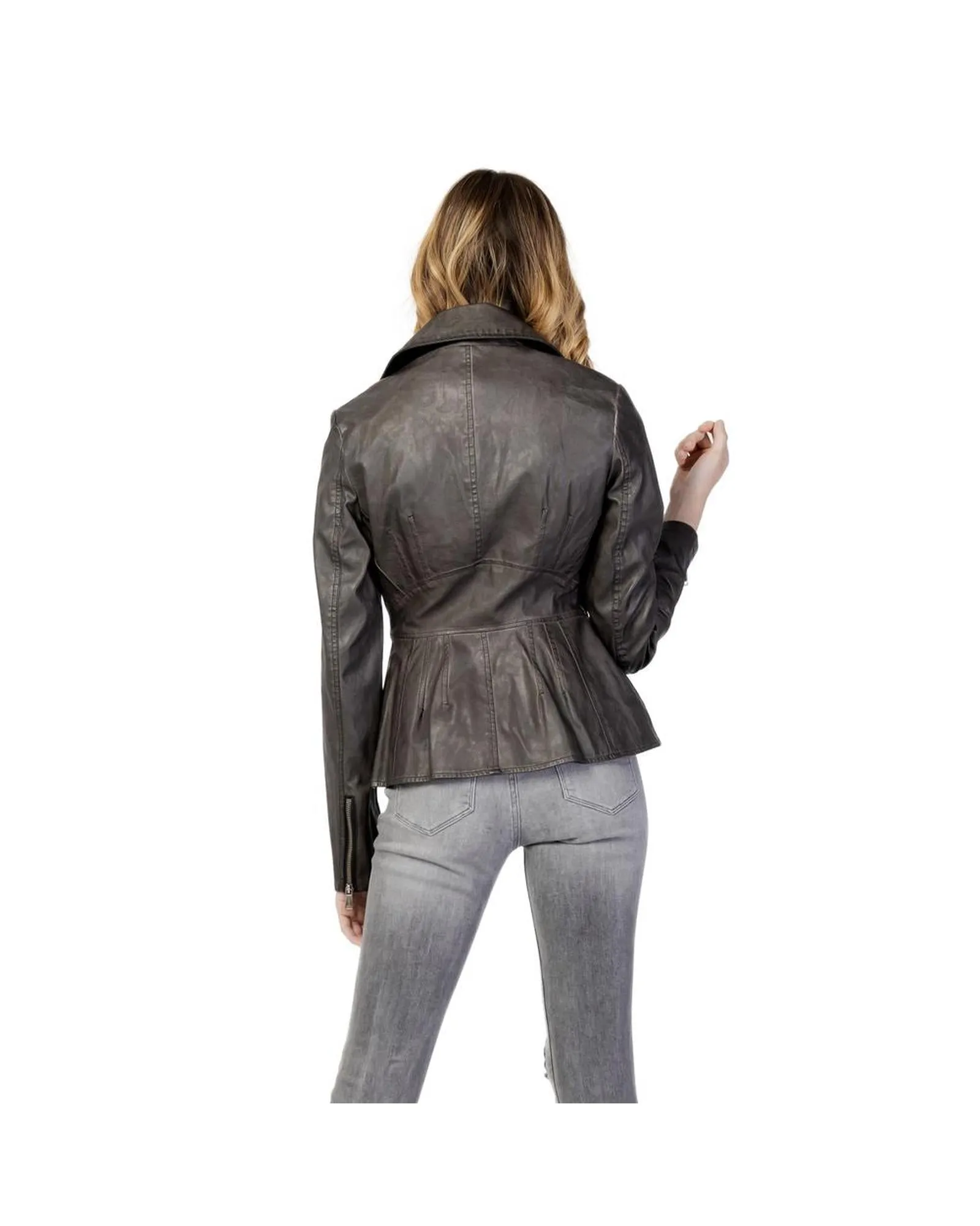 Guess Asymmetrical Moto Jacket for Women Gray Size XL