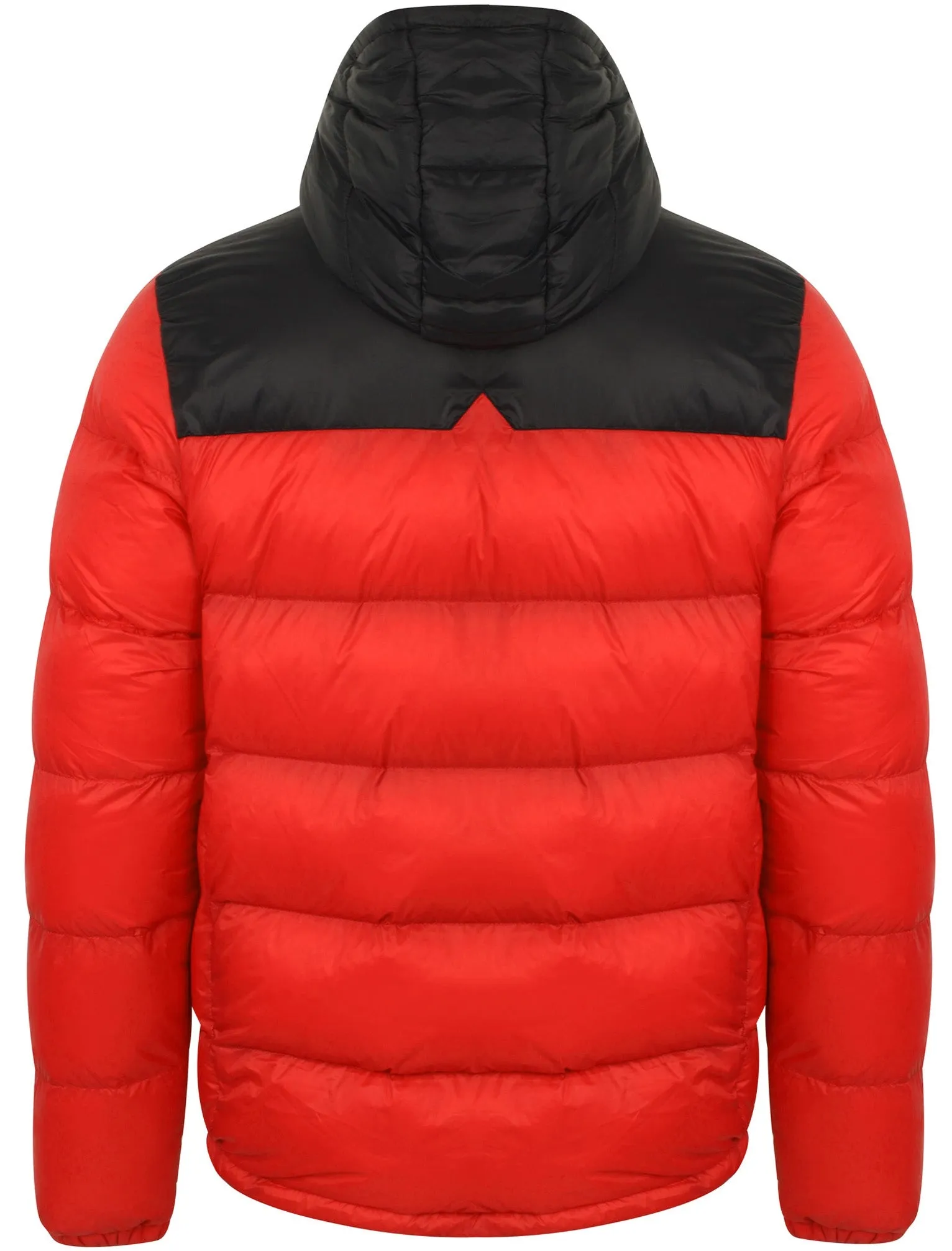 Hakim Colour Block Quilted Puffer Jacket with Hood In Red - Tokyo Laundry