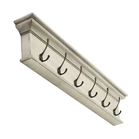 Halifax Rustic White 6 Hook Coat Rack