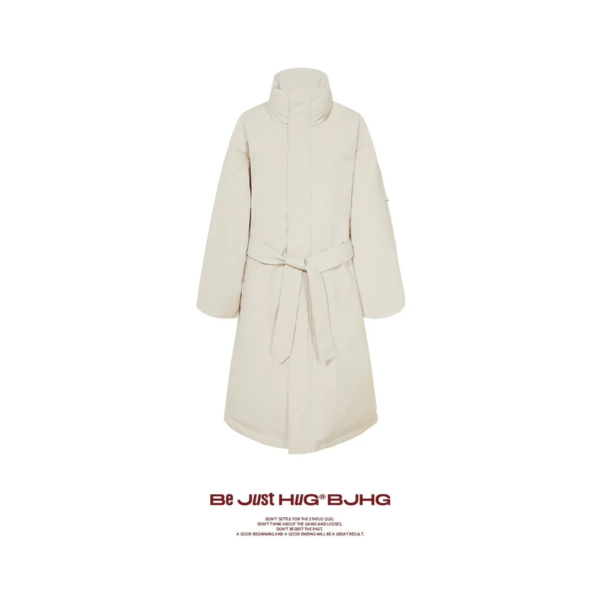 High-neck Oversize Belted Down Coat WN9811