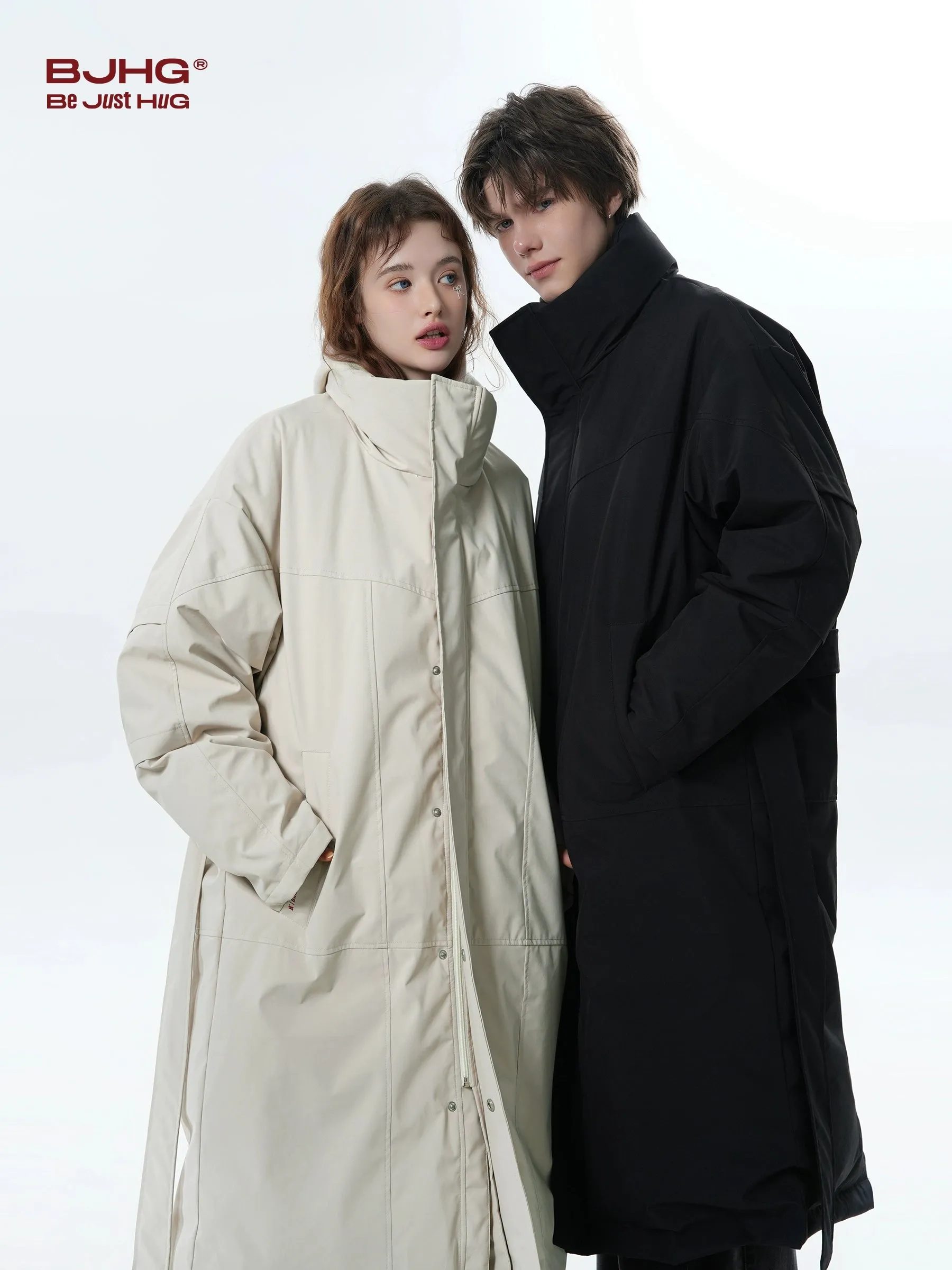 High-neck Oversize Belted Down Coat WN9811