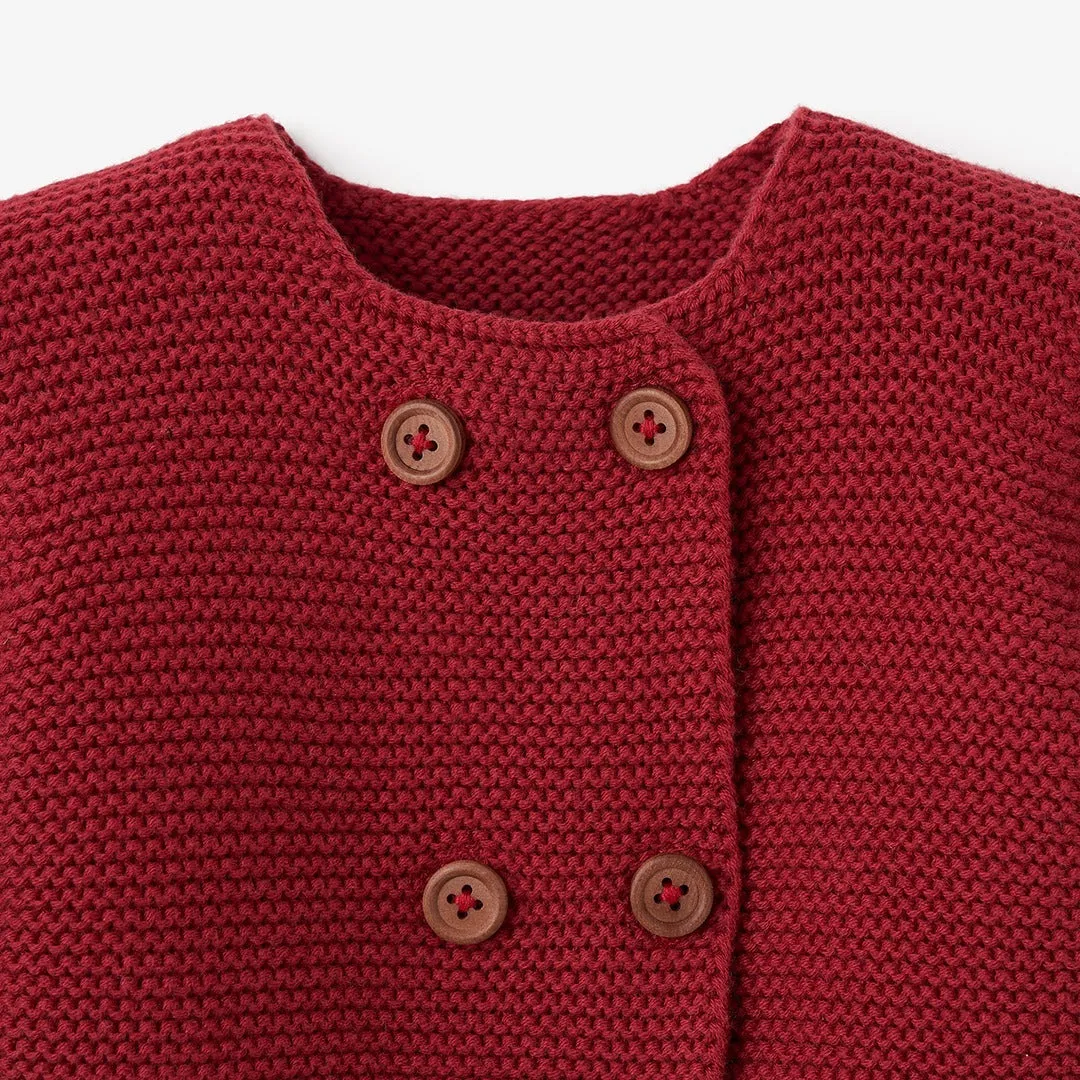 Holiday Red Sofia   Finn Knit Baby Cardigan