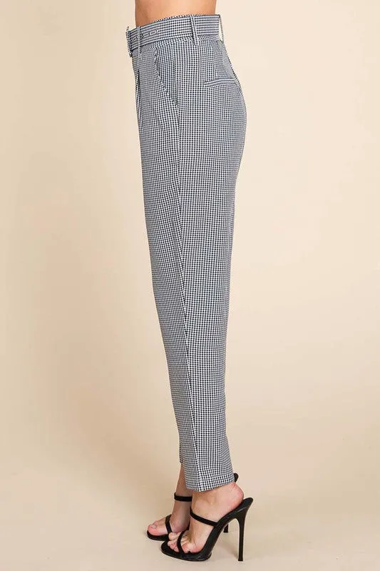 Houndstooth Blazer and High Waisted Pants Pantsuit