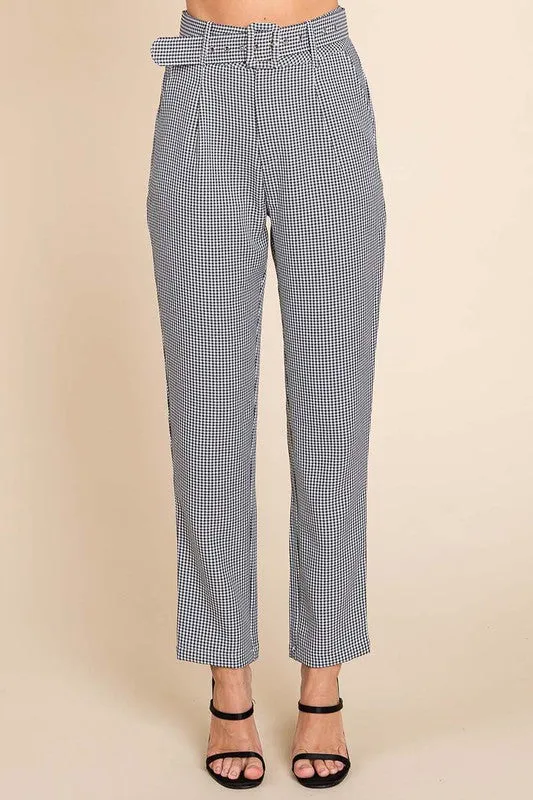 Houndstooth Blazer and High Waisted Pants Pantsuit