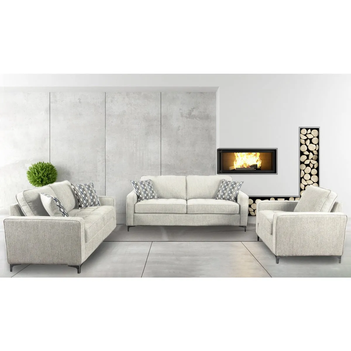 Hudson Platinum Sofa Set