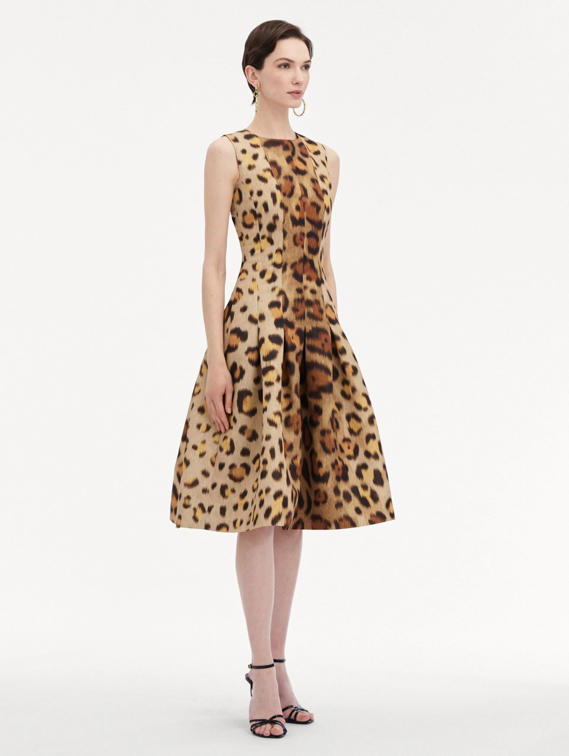 Jaguar Pleated Faille Dress