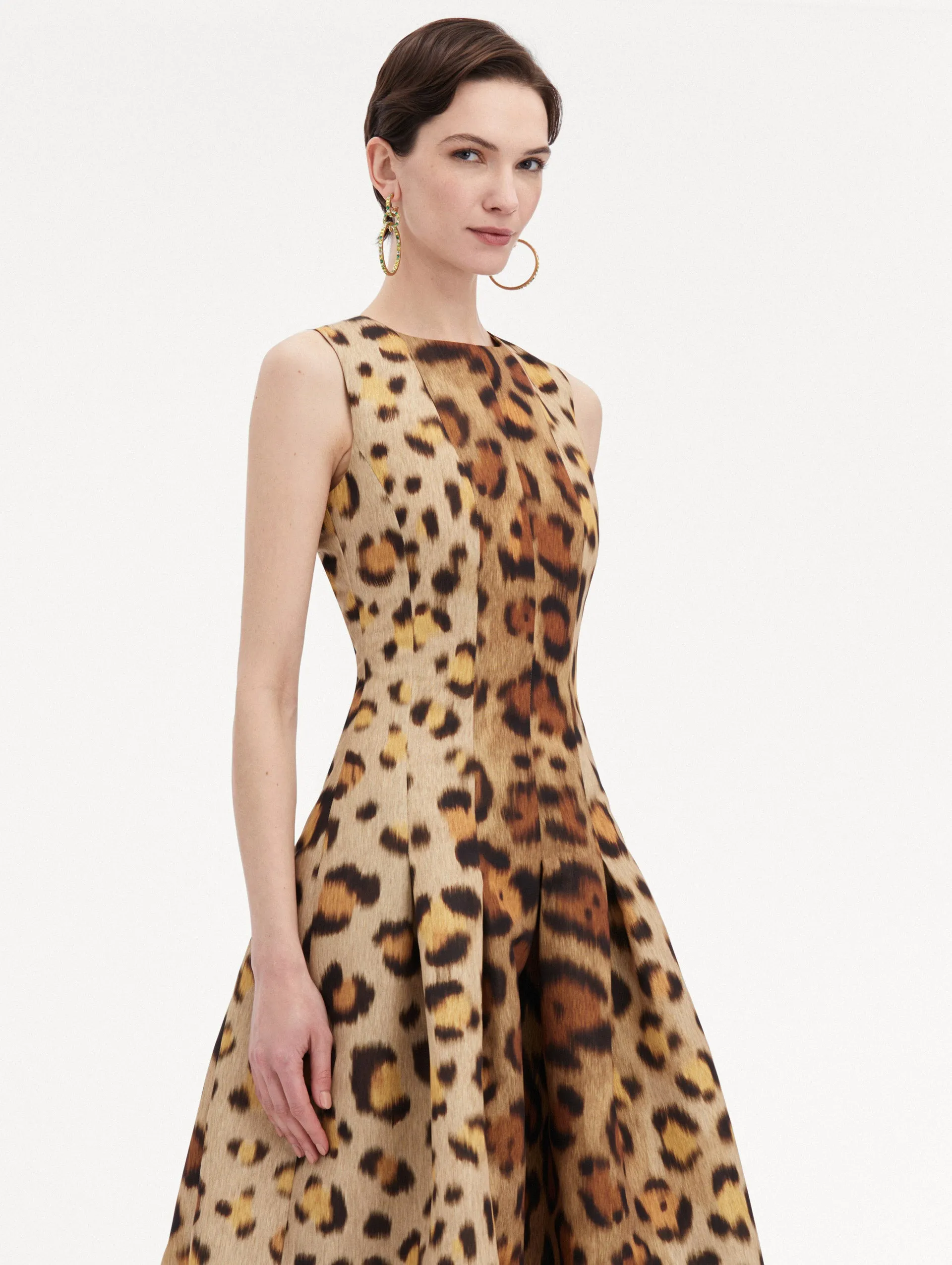 Jaguar Pleated Faille Dress