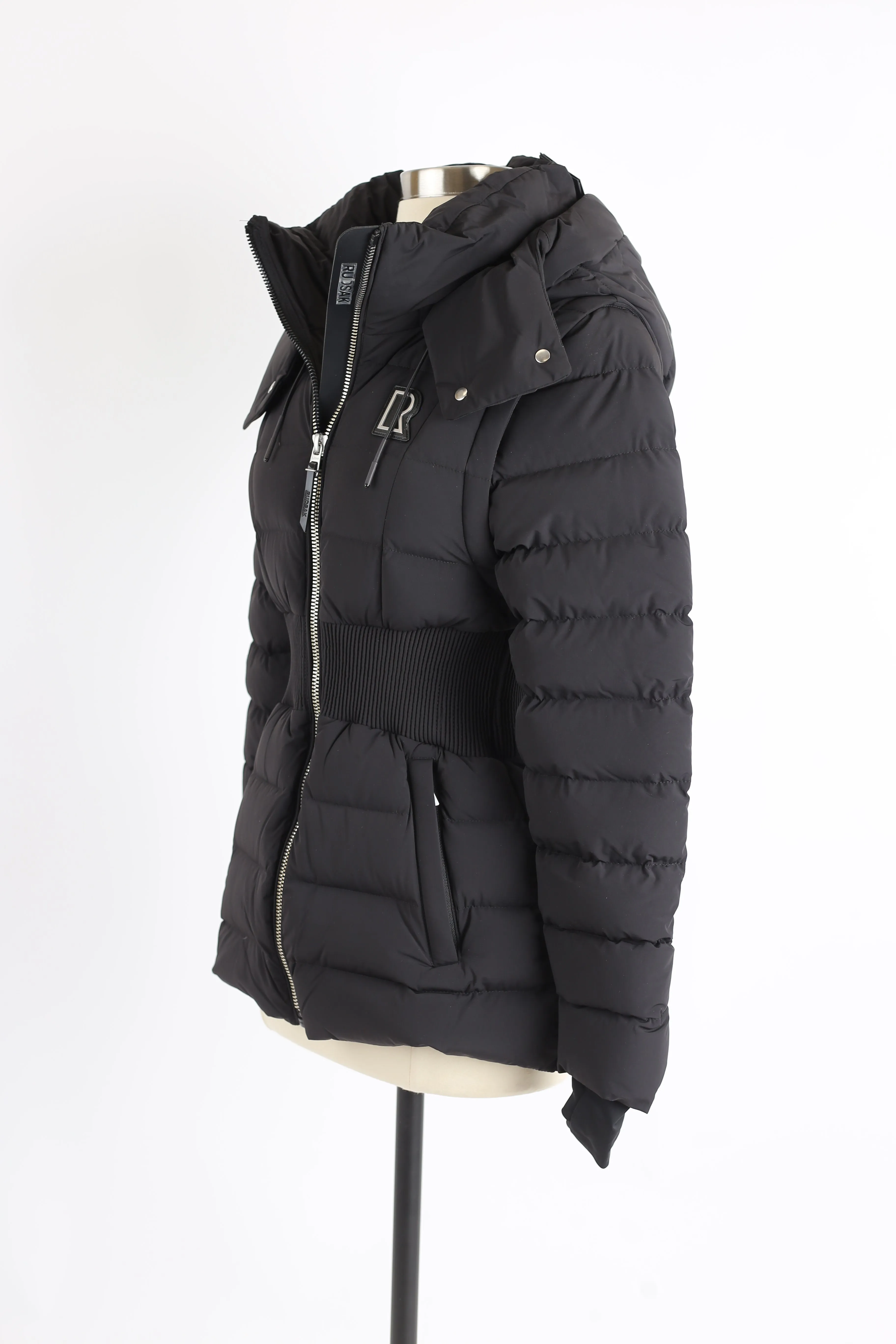 Juliette Synched Waist Down Puffer Jacket W/ Removable Sleeves