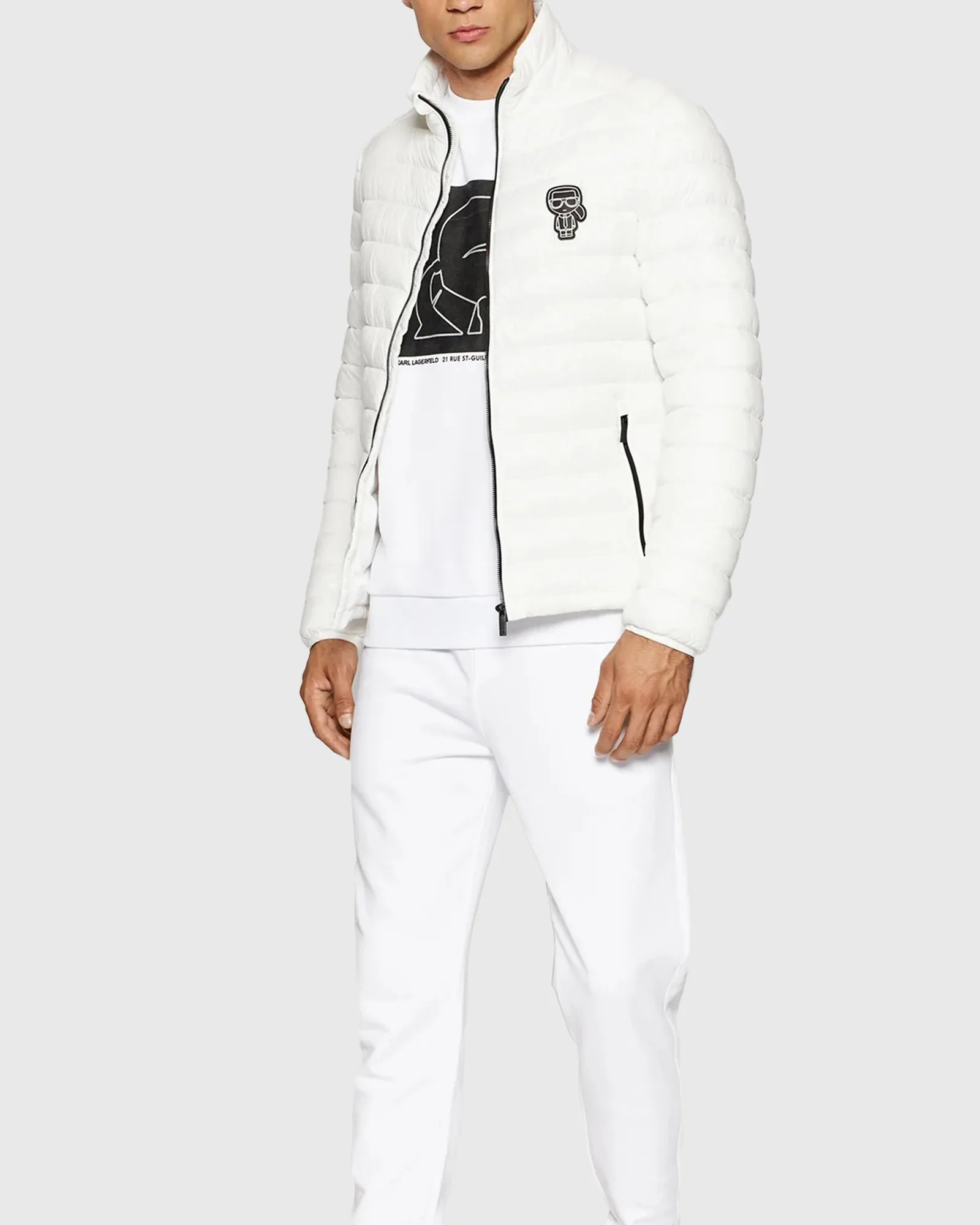 KARL LAGERFELD 505096 WHITE PUFFER JACKET