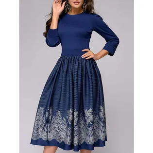 Ketty More Women Fashion High Neck Pleated Dress -KMWDC5147