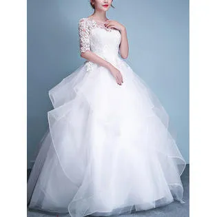 Ketty More Women Round Neck Ball Gown Beautiful Wedding Dress-KMWDC5317