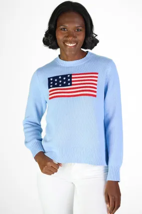 Light Blue Sport Crew Flag Sweater