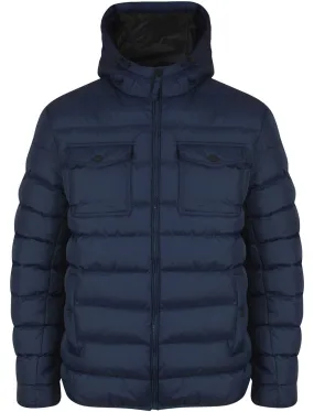 Lowe Quilted Puffer Coat in Midnight Blue - Tokyo Laundry