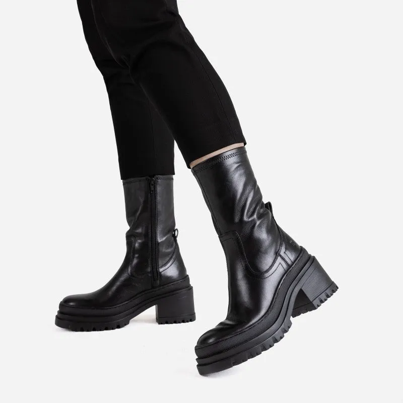 Lyssa Black Stretch Ankle Boots