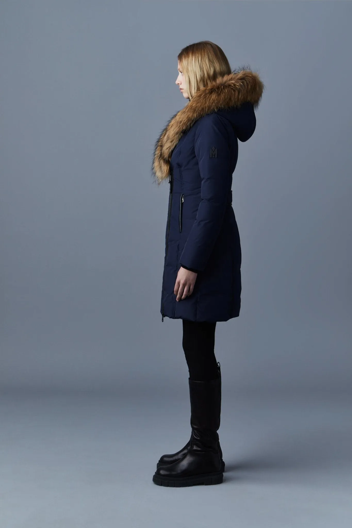 MACKAGE KAY-F - Down Coat With Natural Fur Signature Mackage Collar