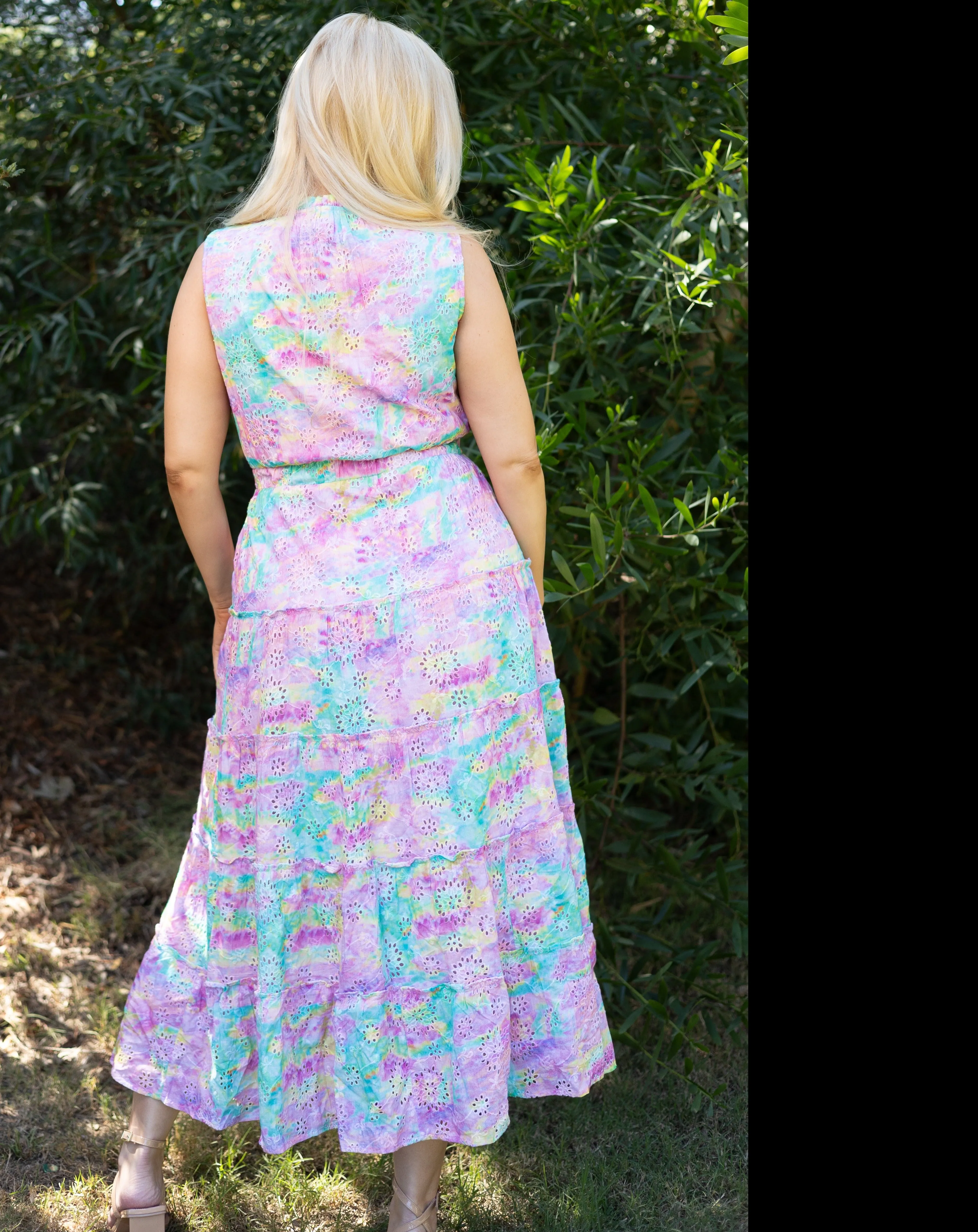 Madeline Rainbow Eyelet Floral Dress