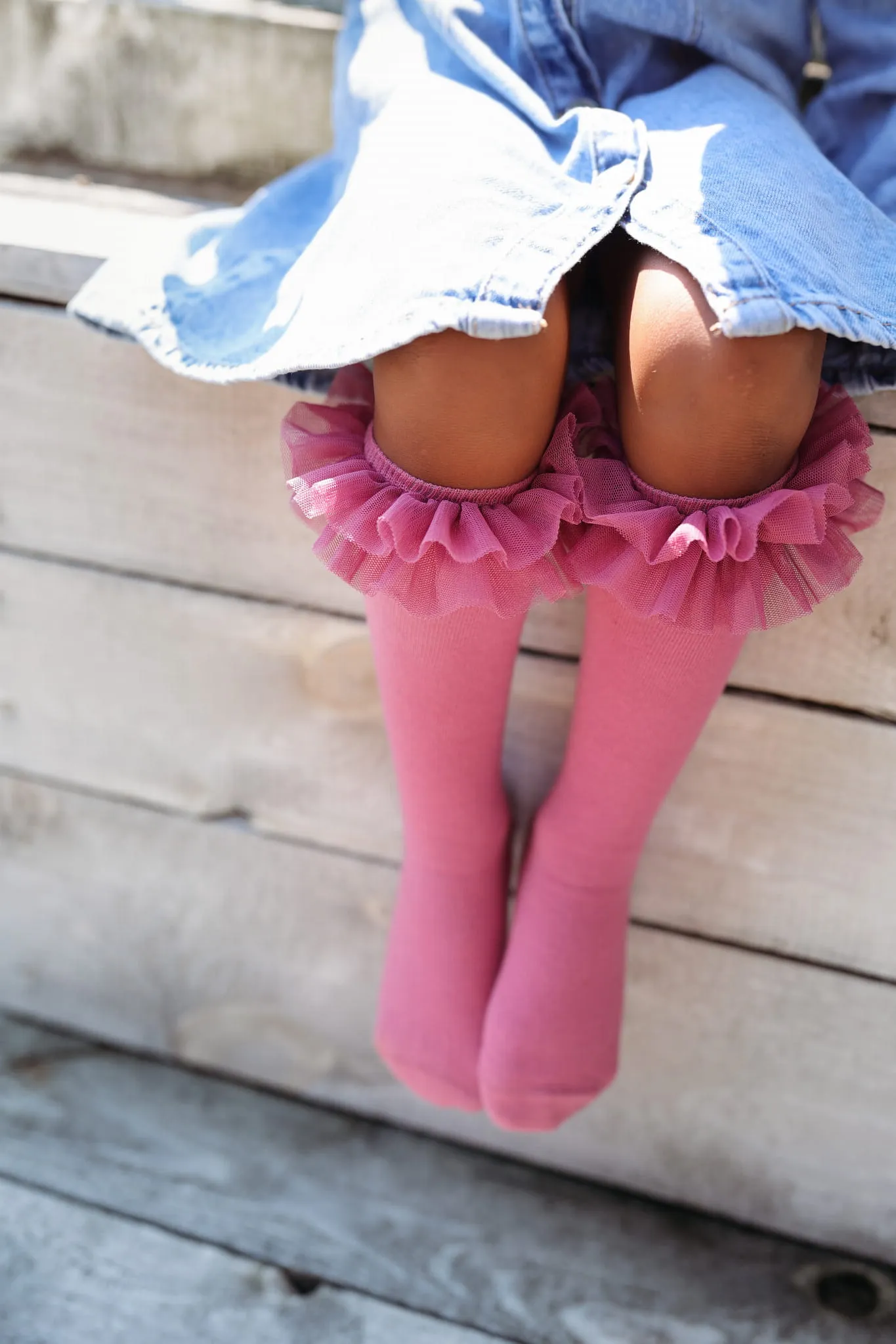 Mama's Feet Children's Knee-High Socks - Tutu | Heather Pink