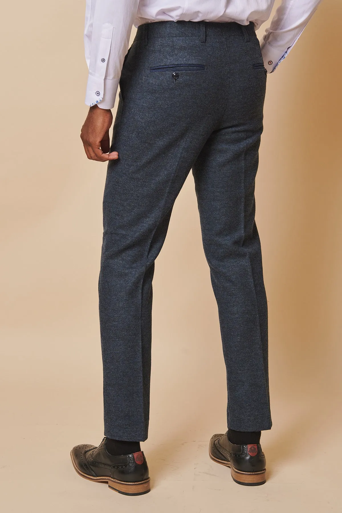 MARLOW - Blue Tweed Three Piece Suit