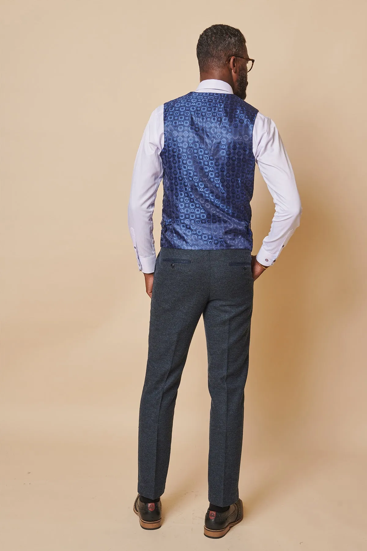 MARLOW - Blue Tweed Three Piece Suit