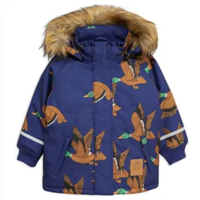 Mini Rodini Kids K2 Wild Duck Padded Parka Jacket in Navy