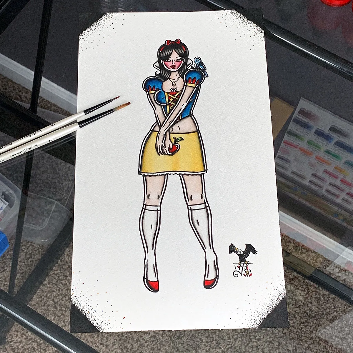 Miss Snow Pinup Original Painting