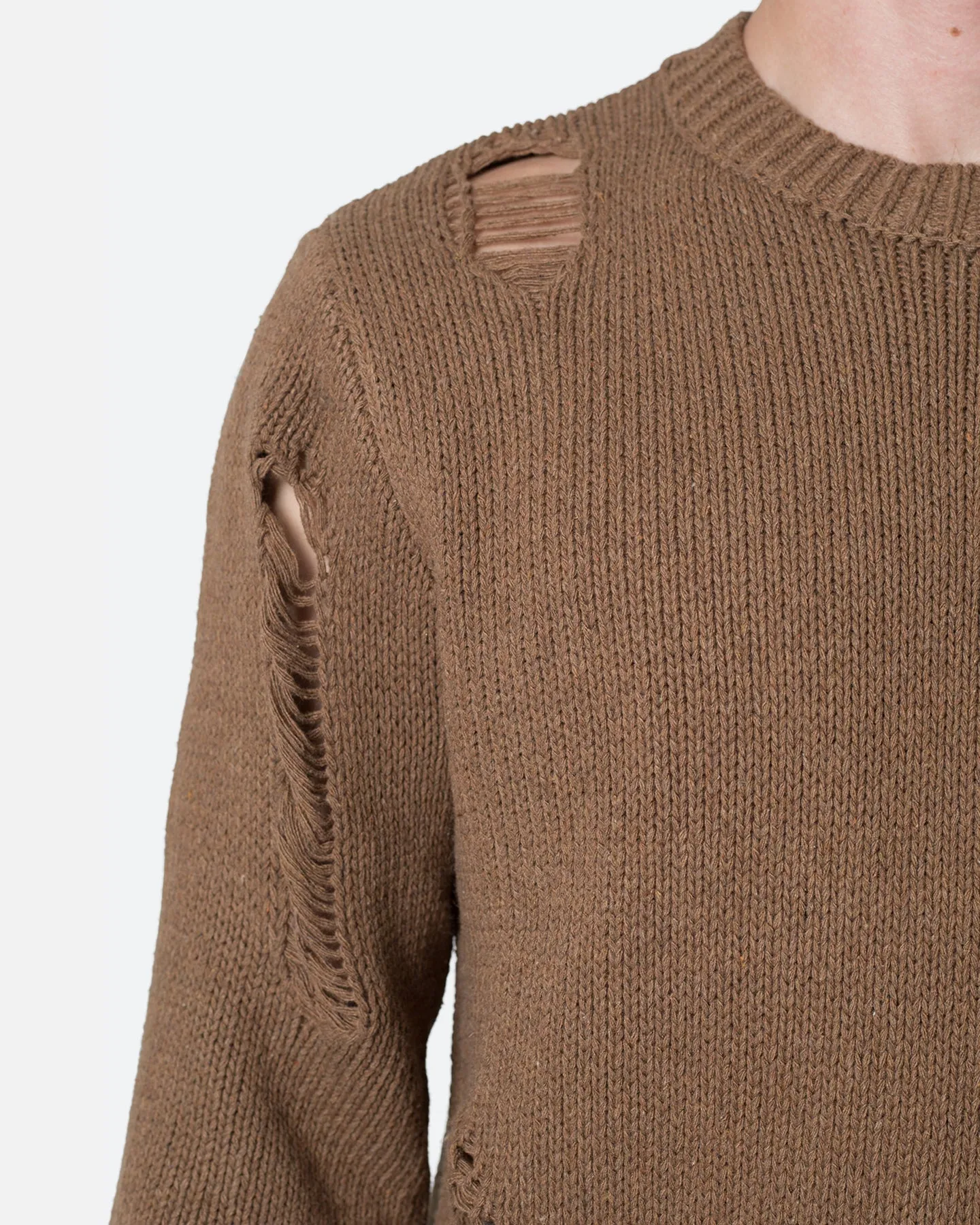 MNML Distressed Sweater Brown