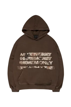 MONEY CALLING HOODIE BROWN OIL WASH