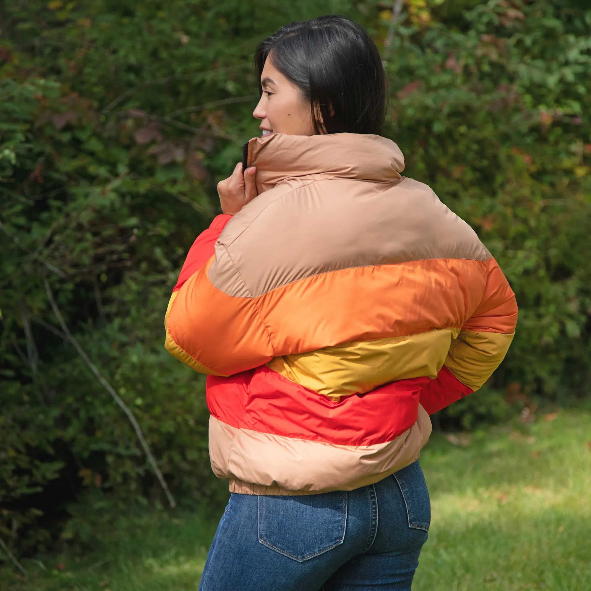 Morning Sun Color Block Puffer Jacket