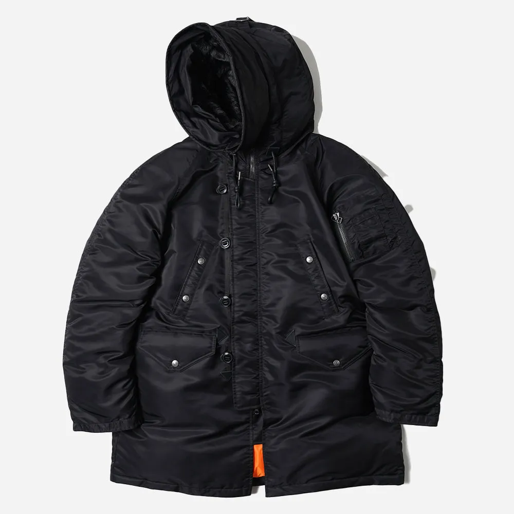 N3B NYLON ARCTIC PARKA JACKET - BLACK