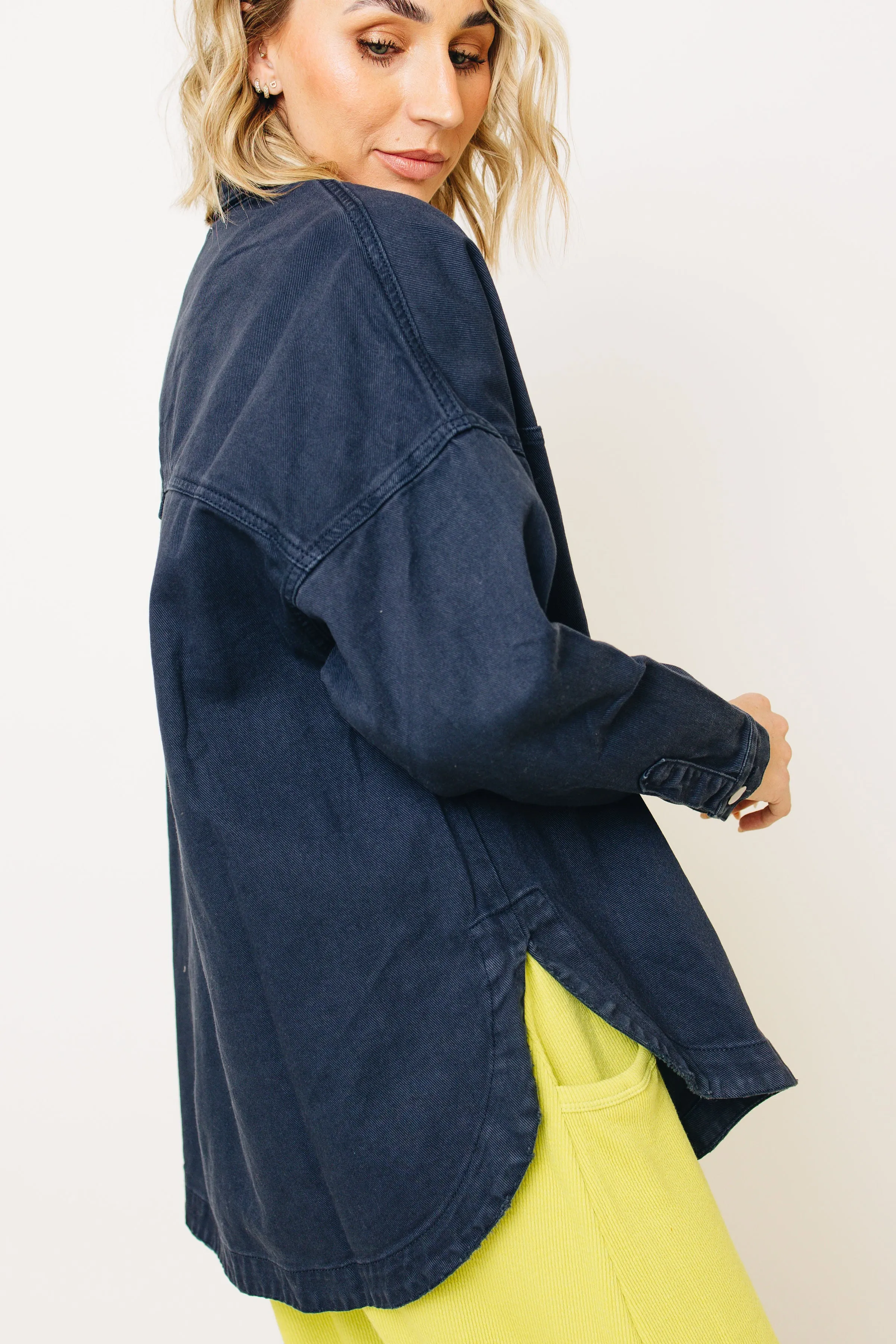 Navy Denim Oversized Shacket (S-1XL)