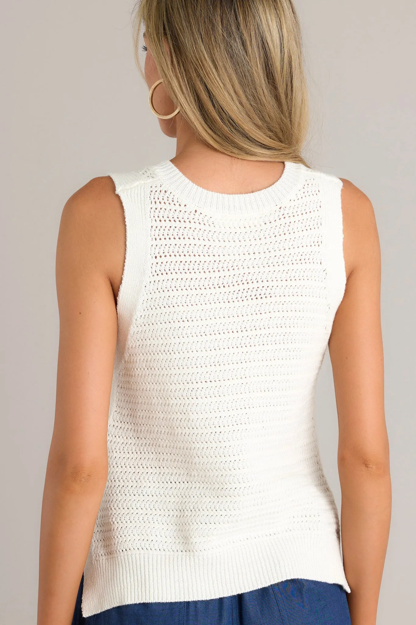 Nordic Nook Ivory Sleeveless Sweater Top