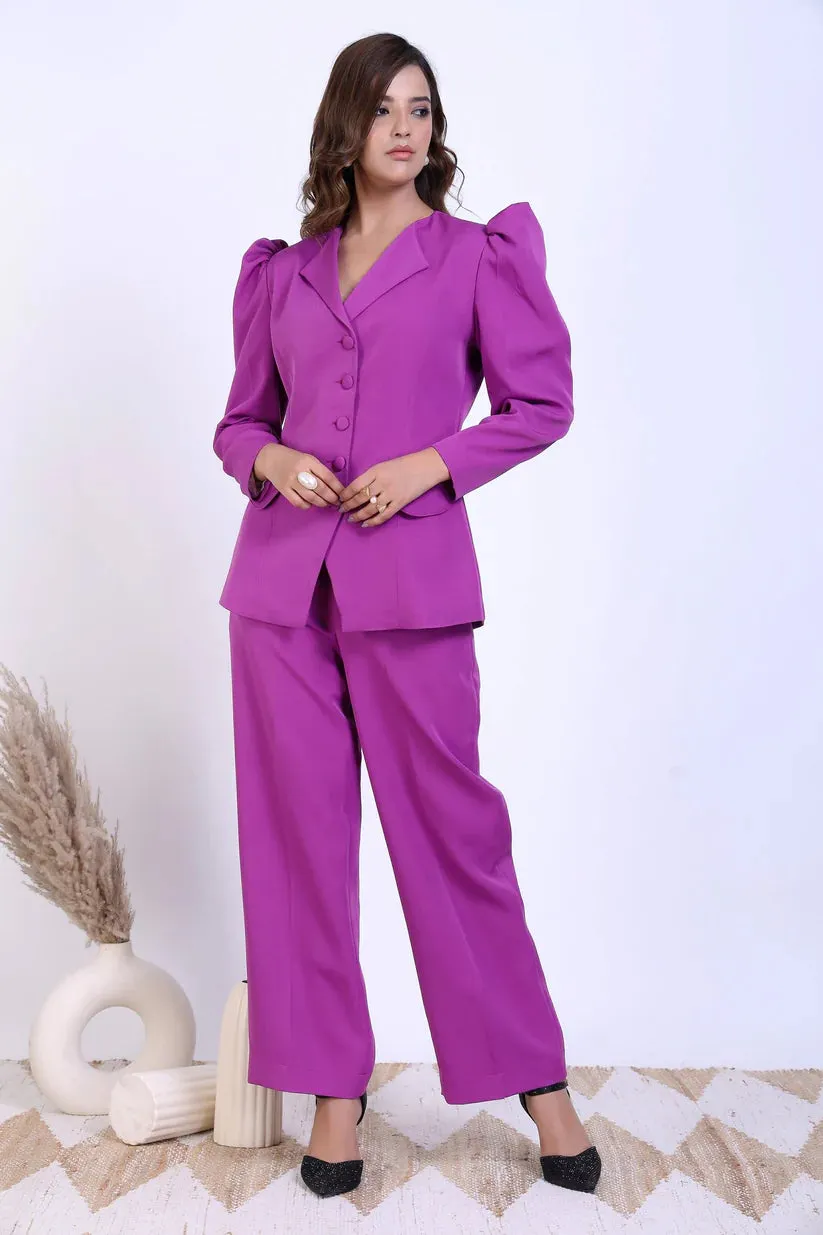 Office Formal Purple Power suit Blazer