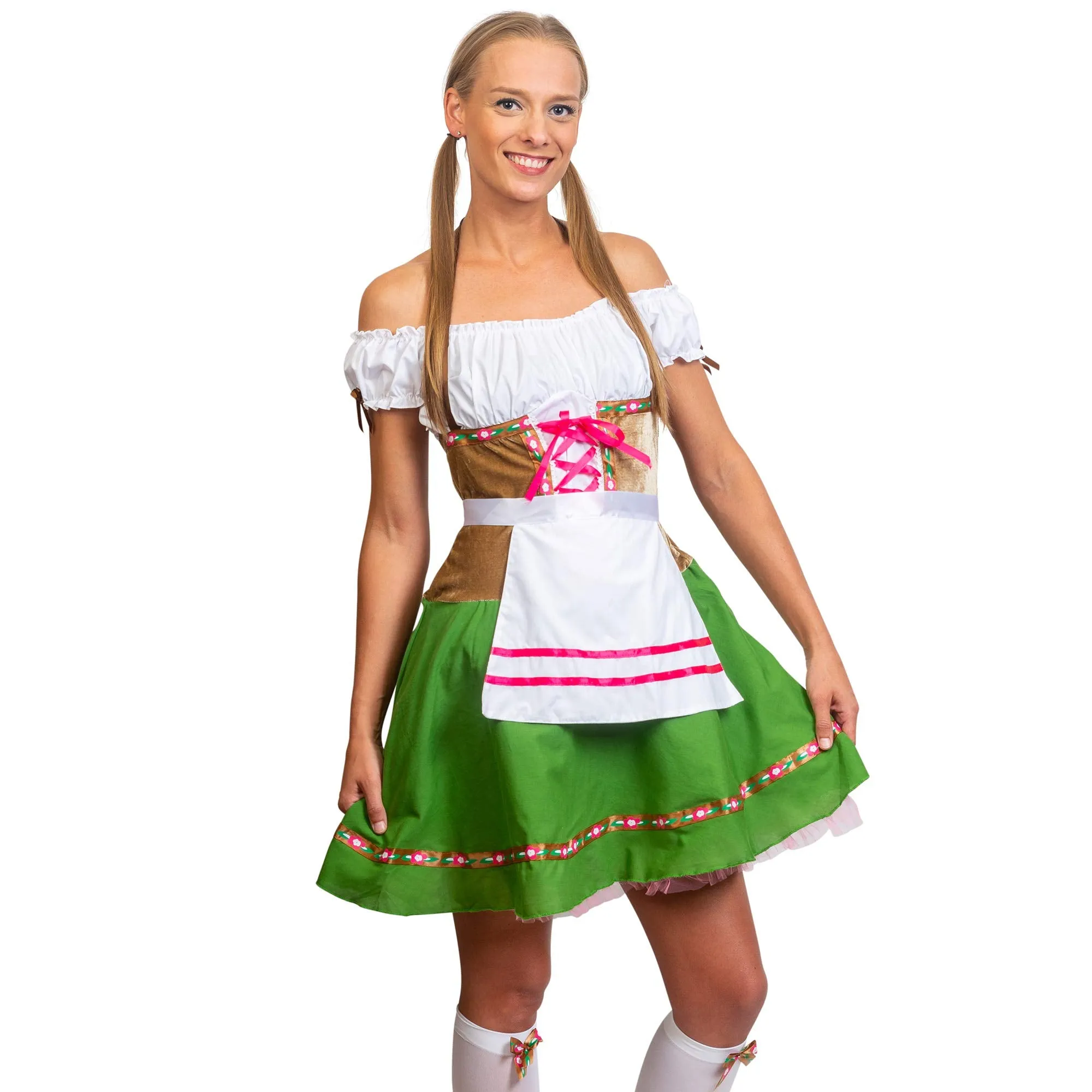 Oktoberfest Beer Girl Costumes - German Bavarian Traditional Womens Oktober Fest Dirndl Dress (Medium)