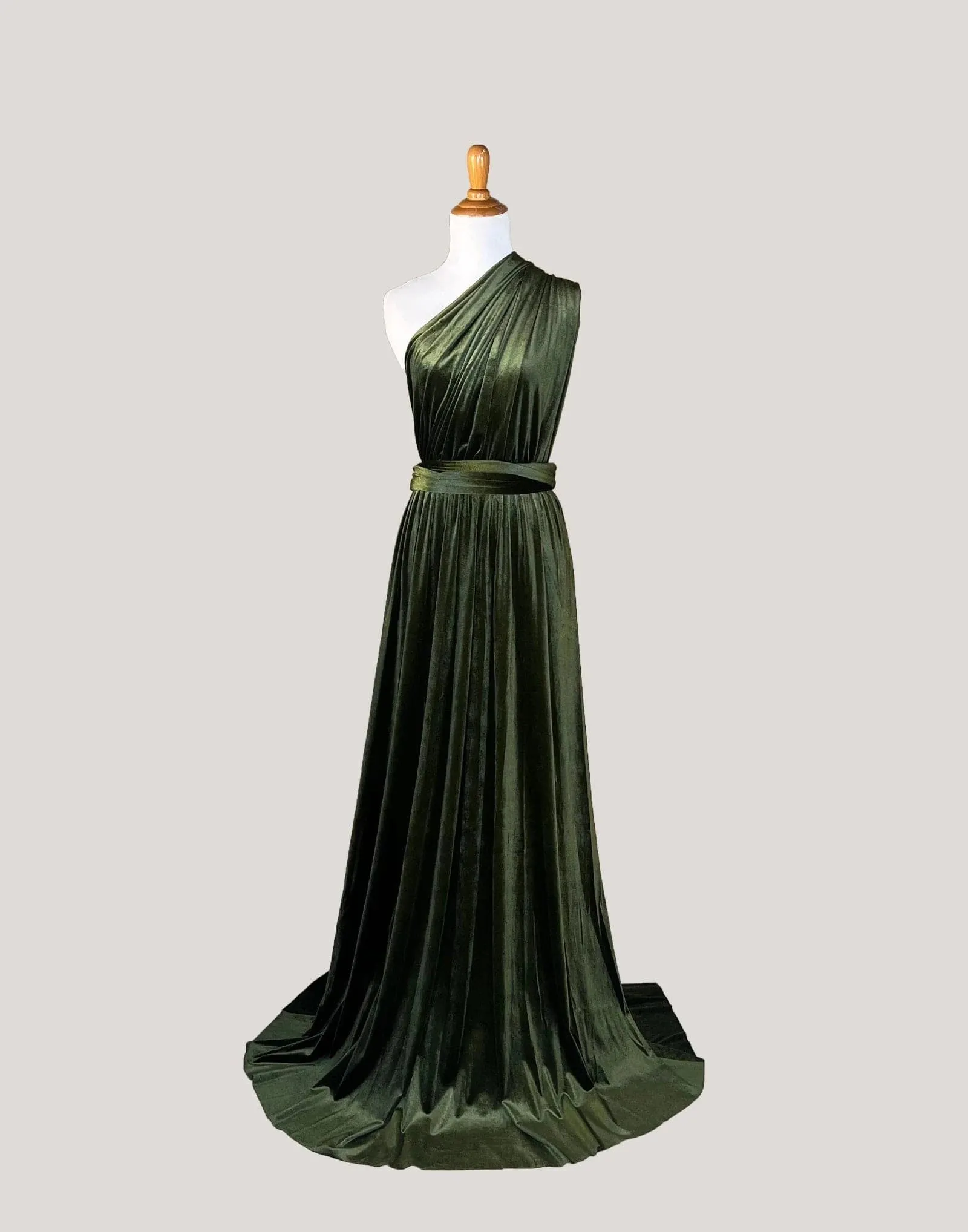 Olive Green Velvet Infinity Dress/ Wrap Convertible Bridesmaid Dress,X20-16