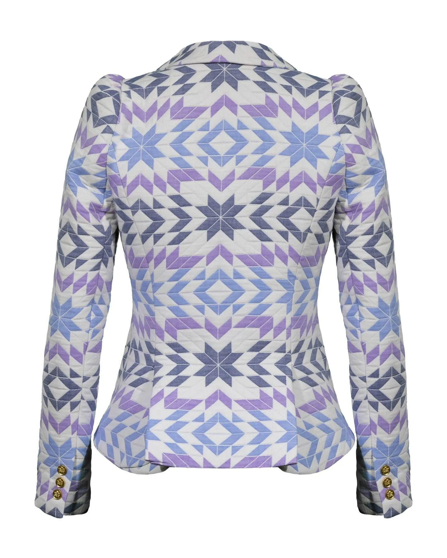 One Button Lilac Quilt Blazer