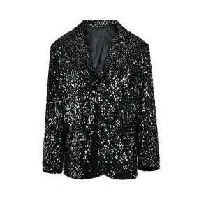 Pre Order:  Black Sequins Glam Blazer