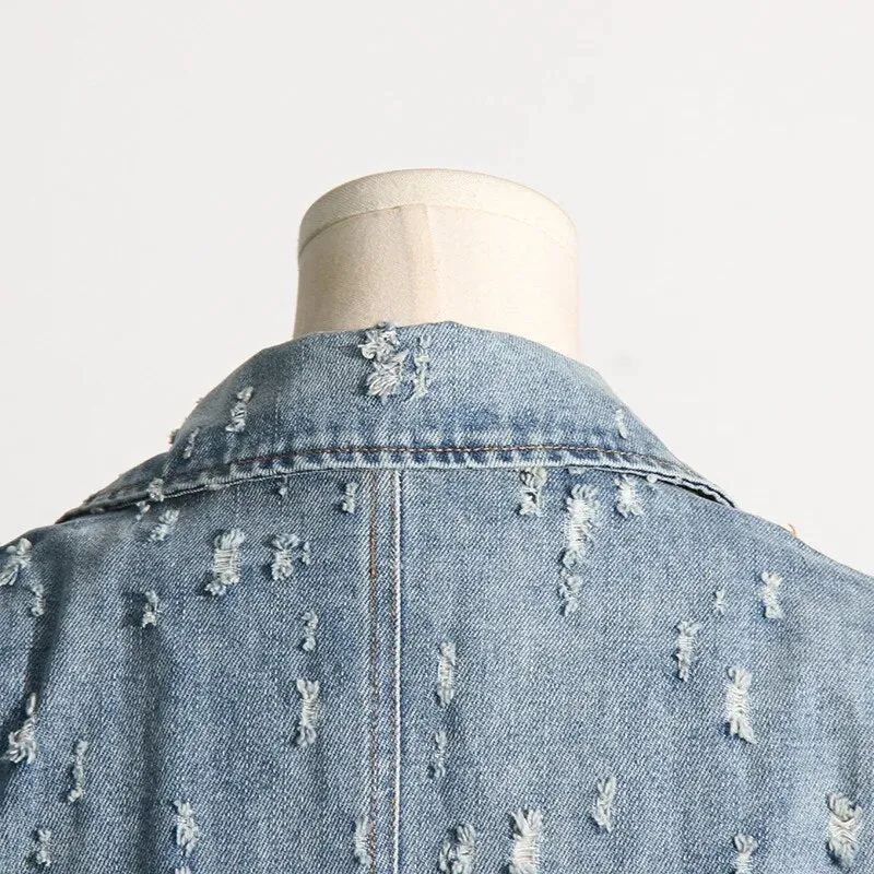 Pre Order:  Grunge Distressed Denim Blazer