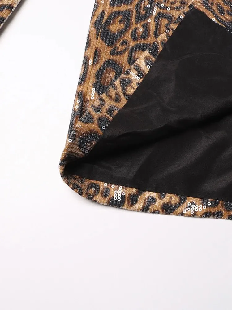 Pre Order:  Leopard Zebra Sequined Blazer