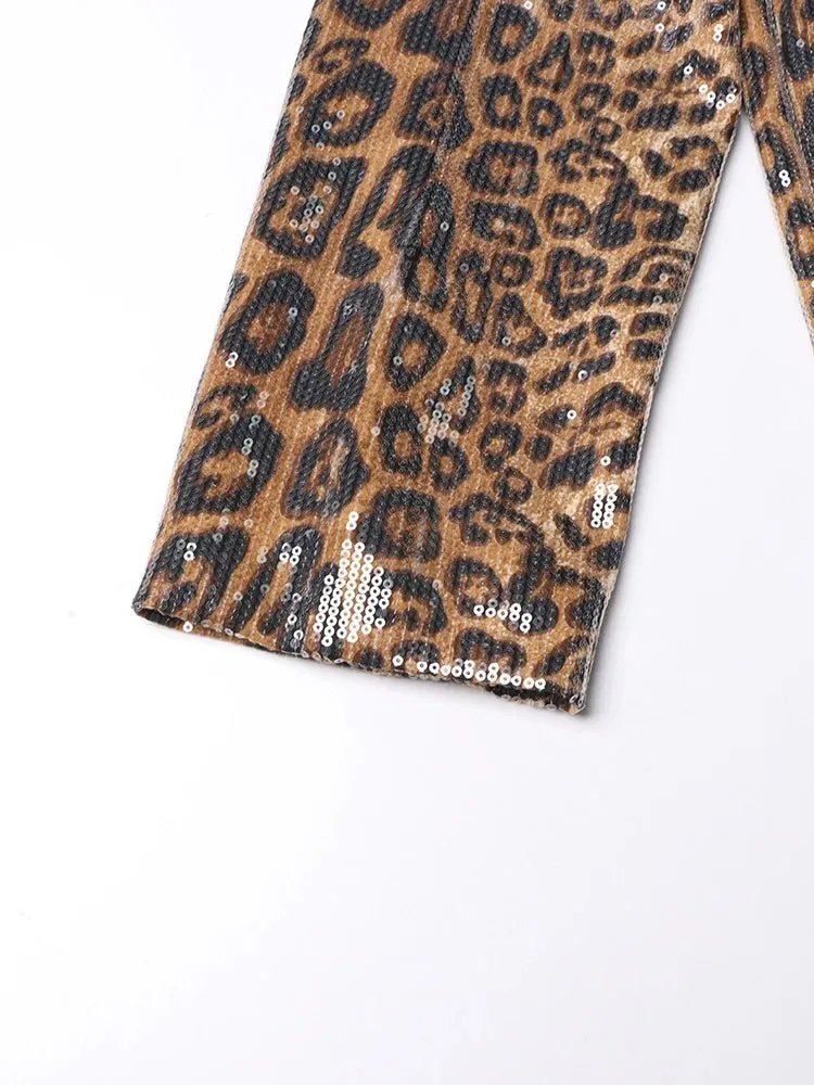 Pre Order:  Leopard Zebra Sequined Blazer