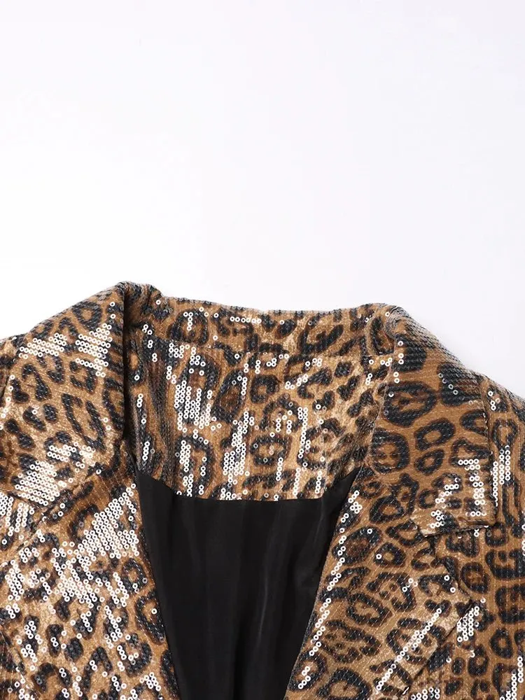 Pre Order:  Leopard Zebra Sequined Blazer