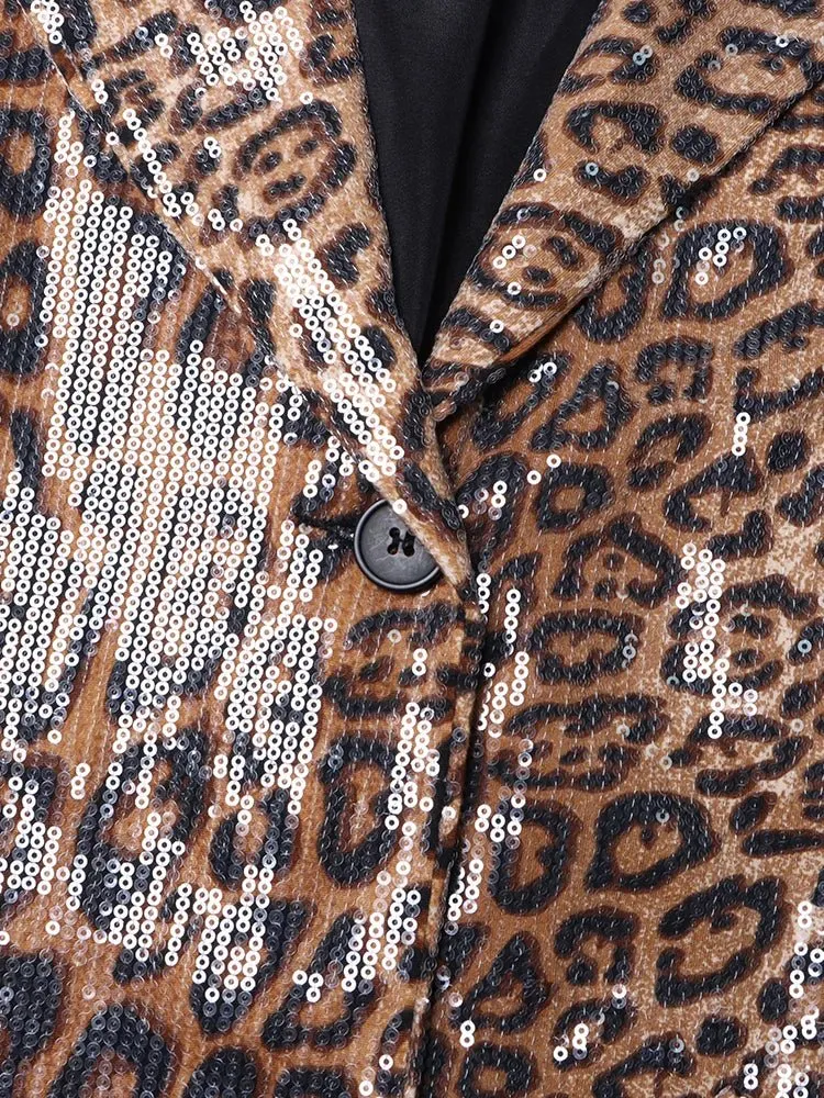 Pre Order:  Leopard Zebra Sequined Blazer