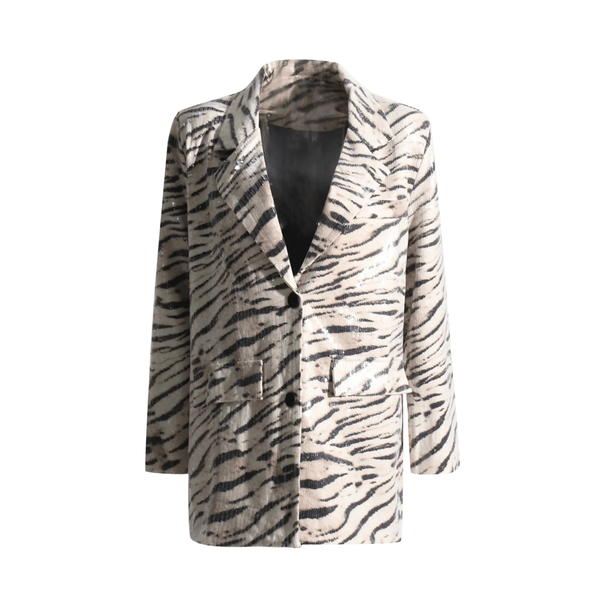 Pre Order:  Leopard Zebra Sequined Blazer