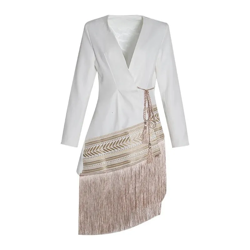 Pre Order:  Long Tassels Splice Blazer