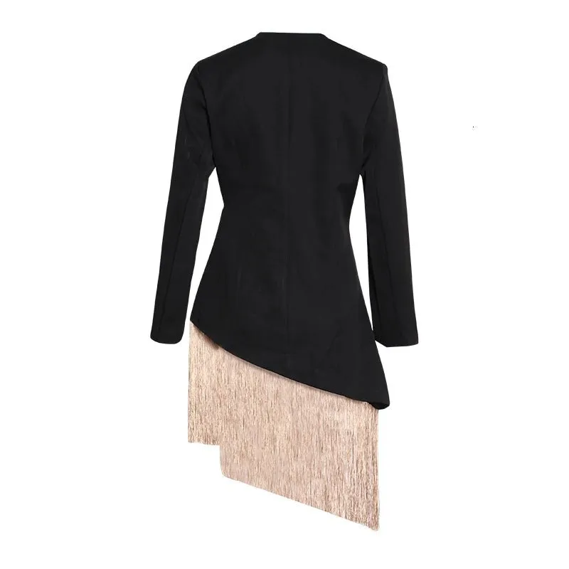 Pre Order:  Long Tassels Splice Blazer