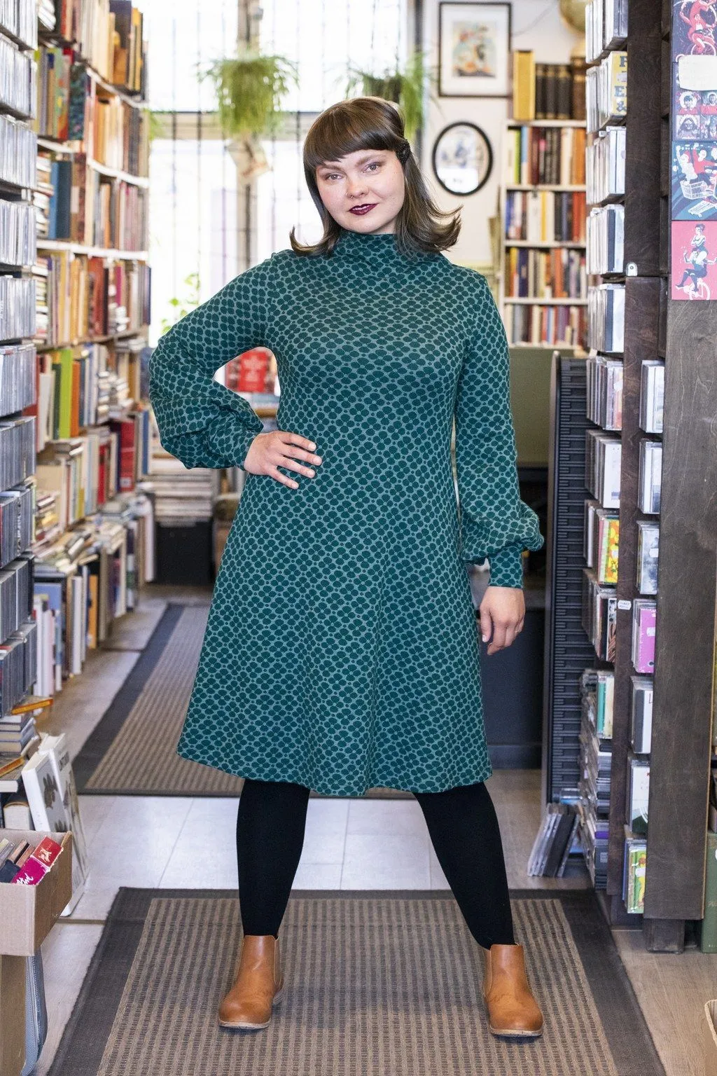 Puffi Merino Dress Apila Green