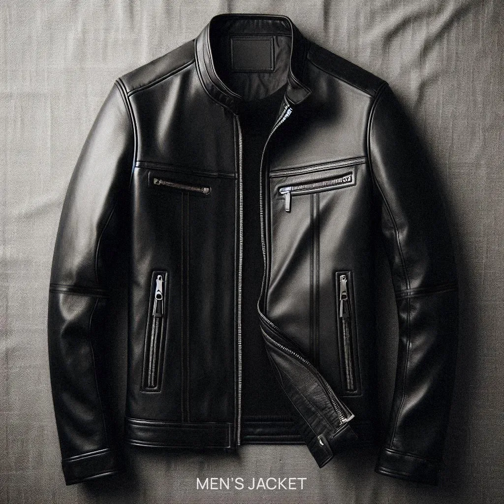 (Real Leather) Embroidered Leather Jacket with Names