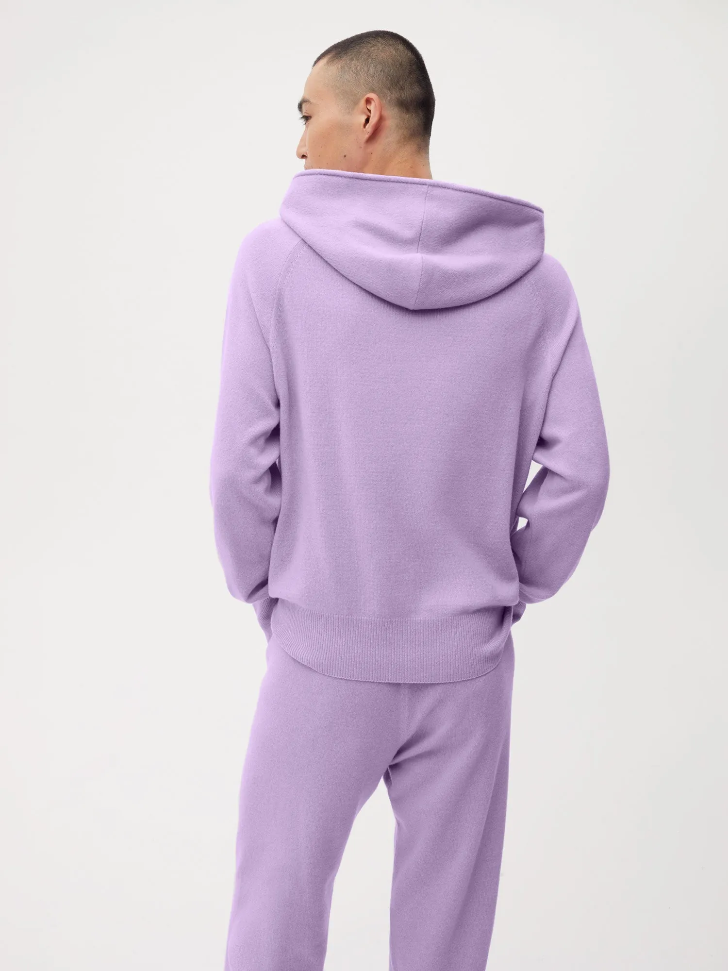 Recycled Cashmere Hoodie—orchid purple