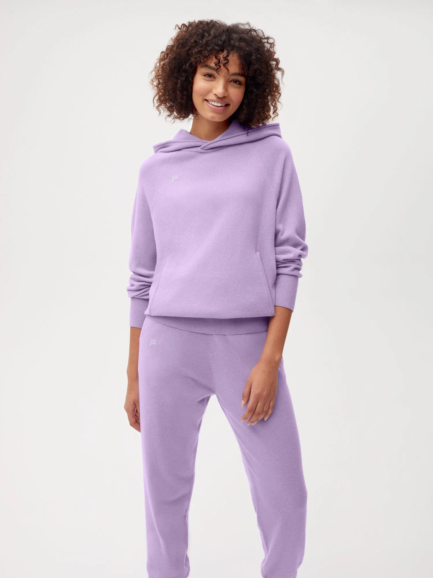 Recycled Cashmere Hoodie—orchid purple